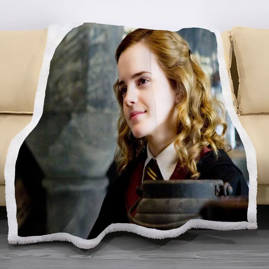 3D Harry Potter Gryfinndor Flanell Blanket Hermione Ginny Doppelseitig Decke Quilt