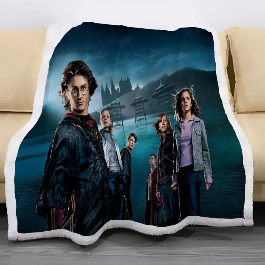 3D Harry Potter Gryfinndor Flanell Blanket Hermione Ginny Doppelseitig Decke Quilt