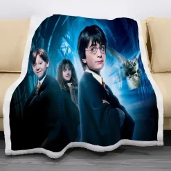 3D Harry Potter Gryfinndor Flanell Blanket Hermione Ginny Doppelseitig Decke Quilt