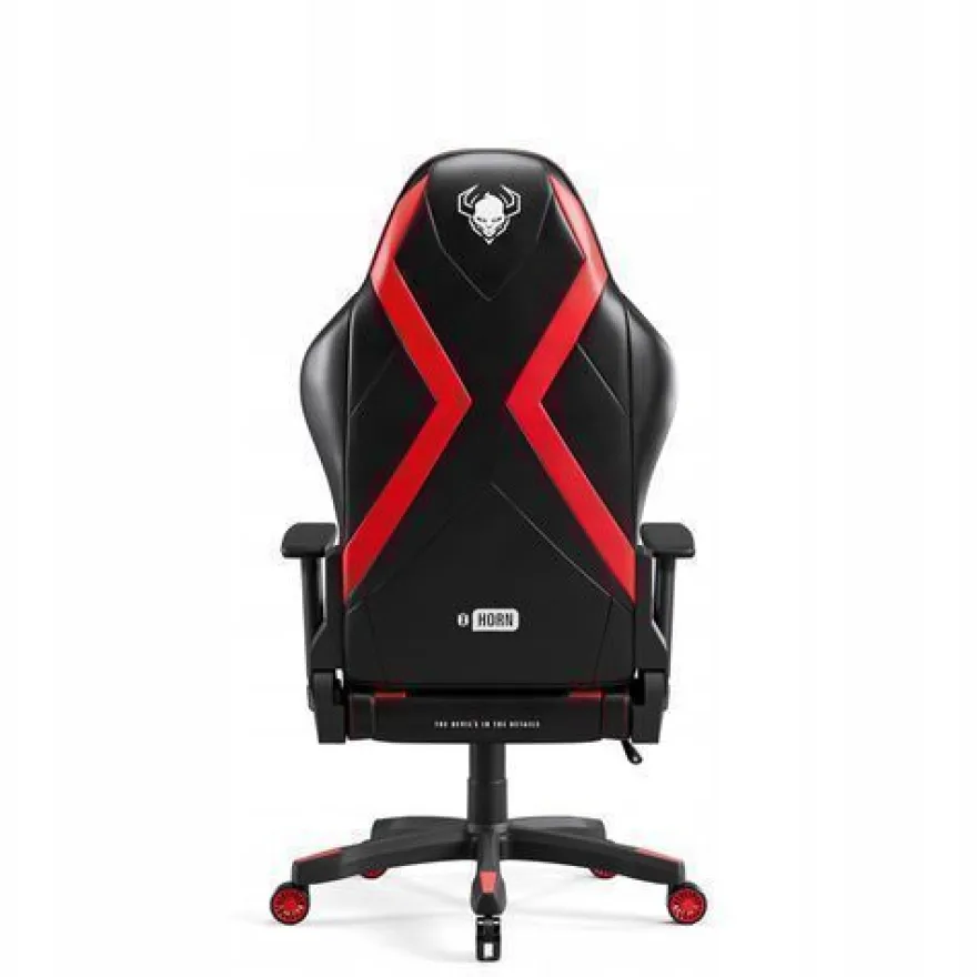 Diablo X-Horn Gaming Stuhl Bürostuhl Schreibtischstuhl Schwarz-Rot, Größe Small