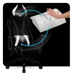 Diablo X-Horn Gaming Stuhl Bürostuhl Schreibtischstuhl Schwarz-Weiß, Größe Normal