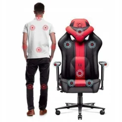 Diablo X-Player Gaming Stuhl Bürostuhl Schreibtischstuhl Anthrazit-Rot, Größe: Normal