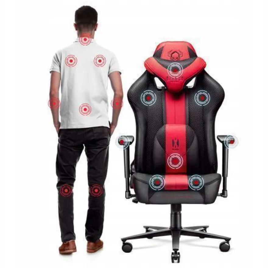Diablo X-Player Gaming Stuhl Bürostuhl Schreibtischstuhl Anthrazit-Rot, Größe: Normal