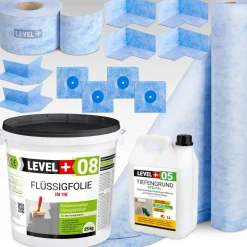 Dichtset Bad Dusche Flüssigfolie 25Kg Dichtbahn Dichtband Dichtset TOP SET51
