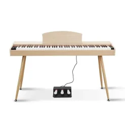 Digitales Klavier Piano Heimklavier Digital Keyboard 135cm Hellbraun