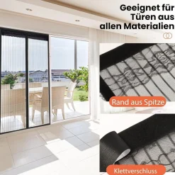 DIKER Fliegengitter Magnet Tür 100x200cm für Balkontür ohne Bohren
