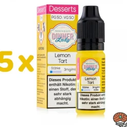 Dinner Lady Lemon Tart 3mg/ml Nikotin, 50/50 Liquid 5x 10ml