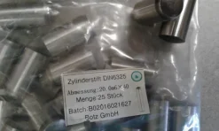 DIN 6325 Zylinderstifte durchgehärtet, Toleranzfeld m 6 Stahl blank 1 Stk