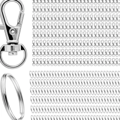 DKBT Schlüsselring Edelstahl Klein 400 Stück Karabiner Schlüsselanhänger