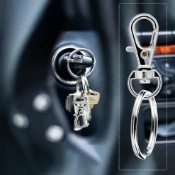 DKBT Schlüsselring Edelstahl Klein 400 Stück Karabiner Schlüsselanhänger