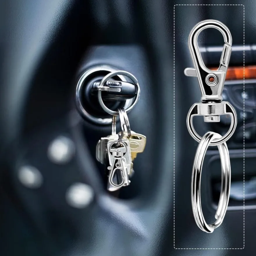 DKBT Schlüsselring Edelstahl Klein 400 Stück Karabiner Schlüsselanhänger
