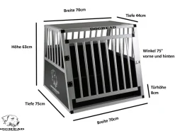 Doghead Hundetransportbox Alu 70x75x63 Eco Neu Hundebox Hundekäfig Transportbox Auto