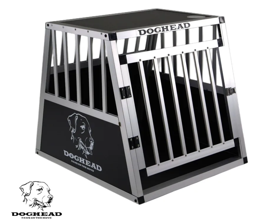 Doghead Hundetransportbox Alu 55x65x55 Eco Neu Hundebox Hundekäfig Transportbox Auto