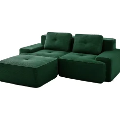 Dolamaní Boneless Modulares 2-Sitzer Sofa + 1 Hocker, Cord, Montagefrei