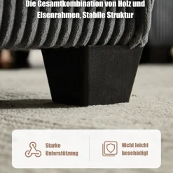 Dolamaní 308 cm 6-Sitzer Sofa aus Cordstoff, flexibel als U-Form, L-Form oder