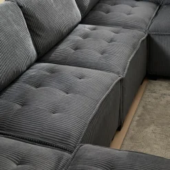 Dolamaní 308 cm 6-Sitzer Sofa aus Cordstoff, flexibel als U-Form, L-Form oder