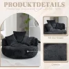 Dolamaní Lazy Sofa Sitzsack Stuhl Couch Lounger mit 3 Kissen, Schwarz