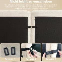 Dolamaní Modernes 3-Sitzer Cord Sofa, Rahmenlos, Chenille, Hochelastisch, Weiß