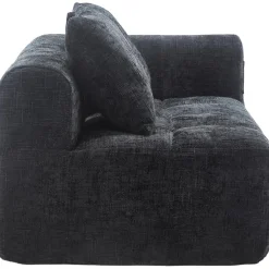 Dolamaní Modernes 2-Sitzer Polstersofa mit Chaiselongue, 2 Kissen, Schwarz B