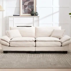 Dolamaní Polstersofa 2-Sitzer Couch mit gepolsterten Armlehnen und Beinen