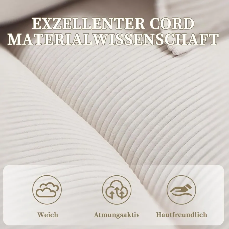 Dolamaní Polstersofa 2-Sitzer Couch mit gepolsterten Armlehnen und Beinen
