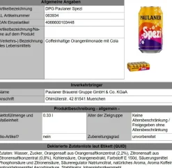24 Dosen a 0,33L Paulaner Spezi Cola Orange Mix Orginal inc Einweg-Pfand