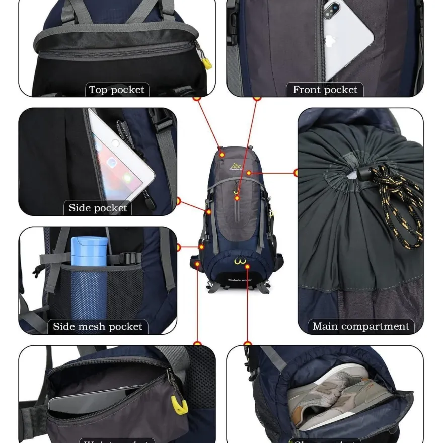 Doshwin 70L Trekkingrucksack Campingrucksack Reiserucksack Wanderrucksack Damen