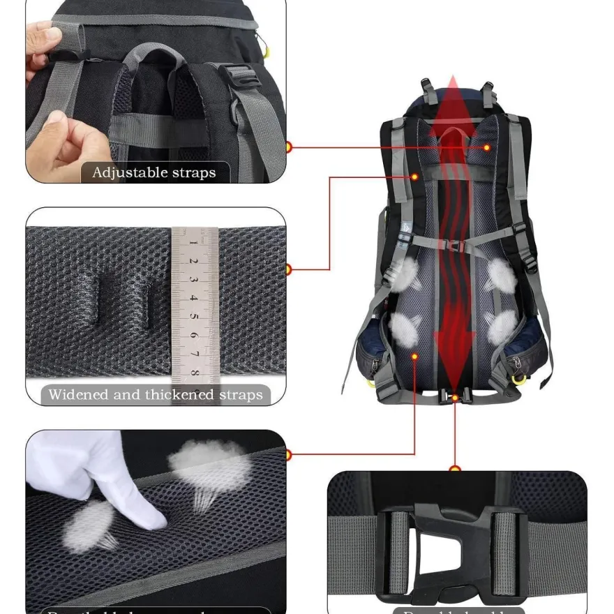 Doshwin 70L Trekkingrucksack Campingrucksack Reiserucksack Wanderrucksack Damen