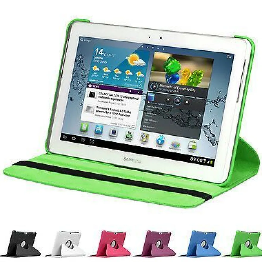 doupi 360 Grad Hülle Samsung Tab 2 7 / 10,1 Kunstleder Cover Case Ständer Etui Tasche