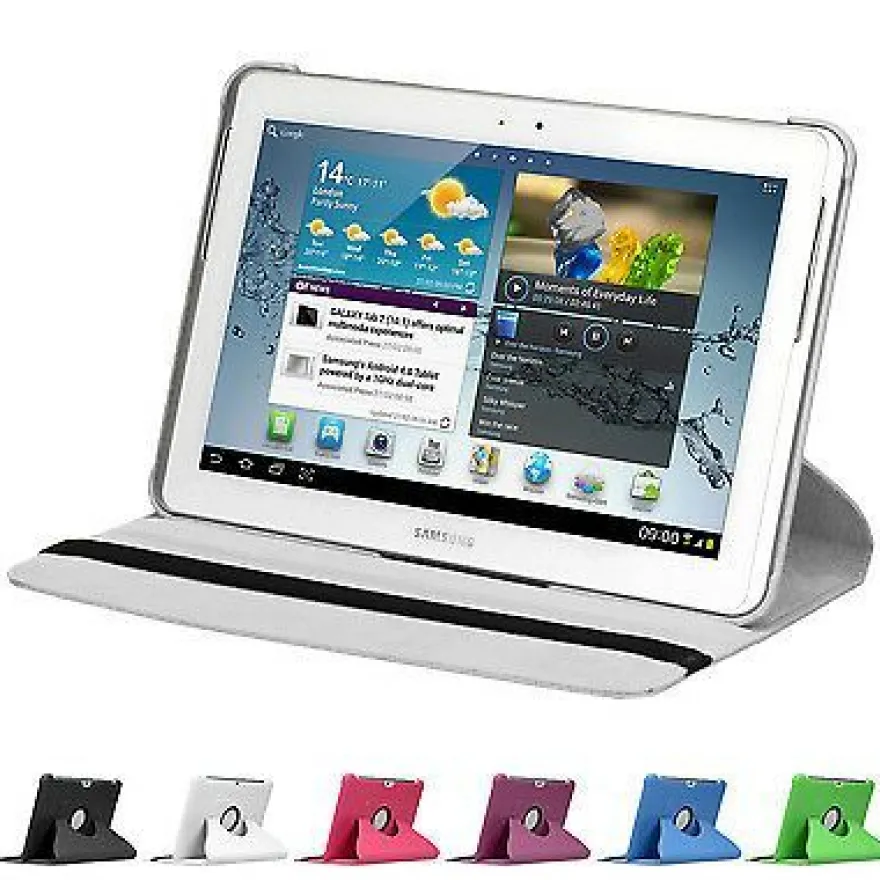 doupi 360 Grad Hülle Samsung Tab 2 7 / 10,1 Kunstleder Cover Case Ständer Etui Tasche