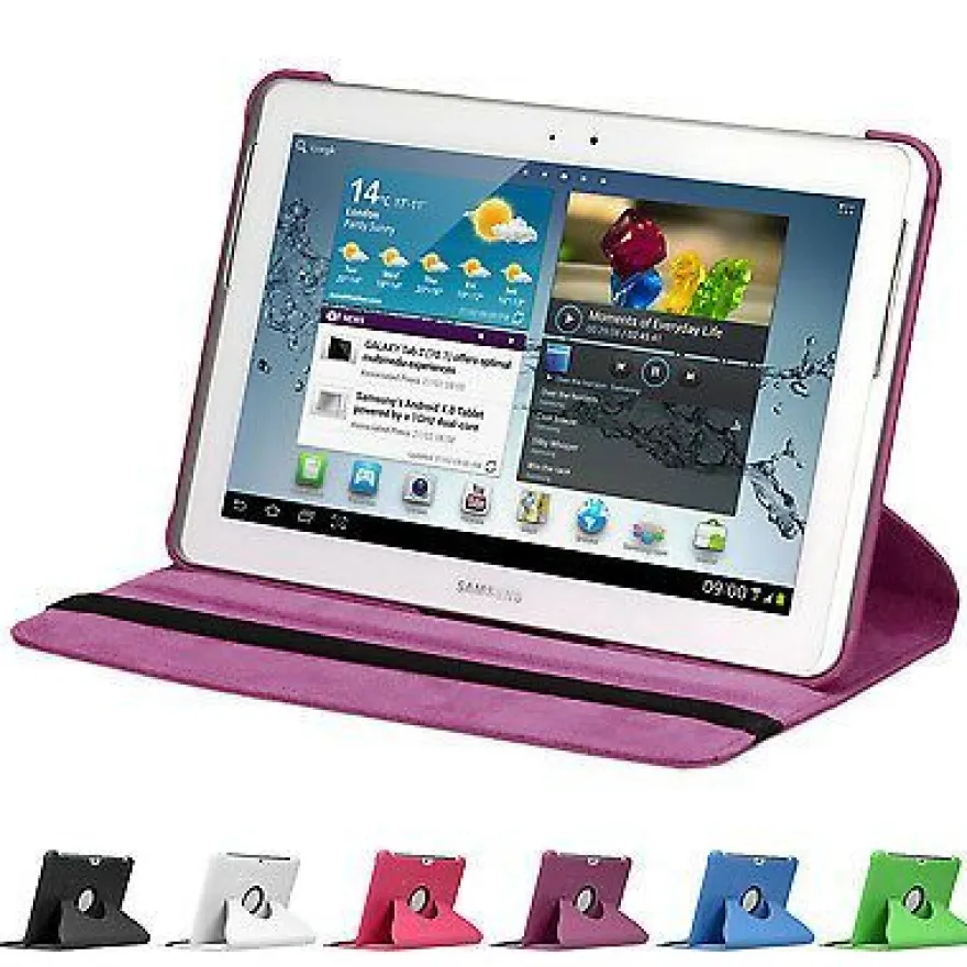 doupi 360 Grad Hülle Samsung Tab 2 7 / 10,1 Kunstleder Cover Case Ständer Etui Tasche