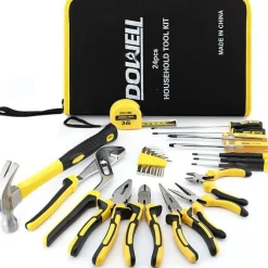 DOWELL 24-teiliges Hausbesitzer-Werkzeug-Set mit tragbarer Werkzeugtasche