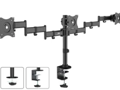 Dreifach Monitor Halterung Tischhalterung 360° für Homeoffice 13-27 Zoll 8kg