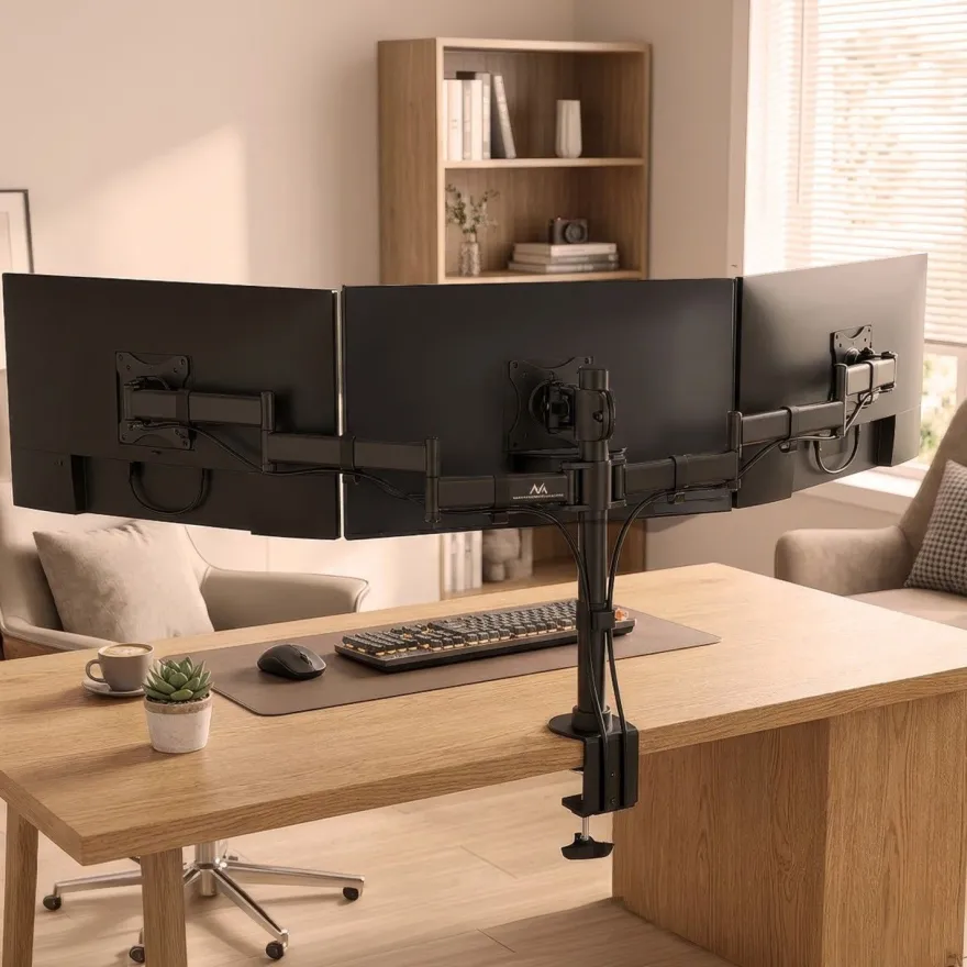 Dreifach Monitor Halterung Tischhalterung 360° für Homeoffice 13-27 Zoll 8kg