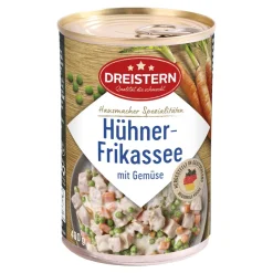 Dreistern 6x Hühnerfrikassee mit Gemüse 400g Ringpulldose / Original Konserve