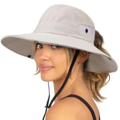 Dreshow Damen Sonnenhut UV-Schutz Hut faltbar Mesh breite Krempe für Strand