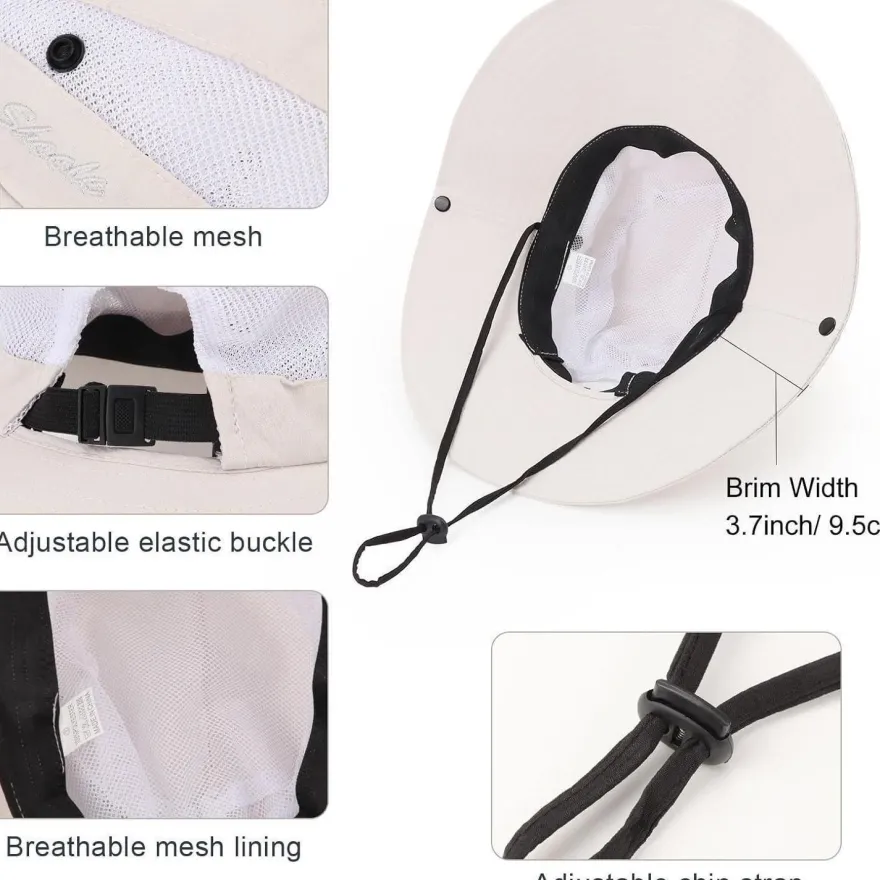 Dreshow Damen Sonnenhut UV-Schutz Hut faltbar Mesh breite Krempe für Strand