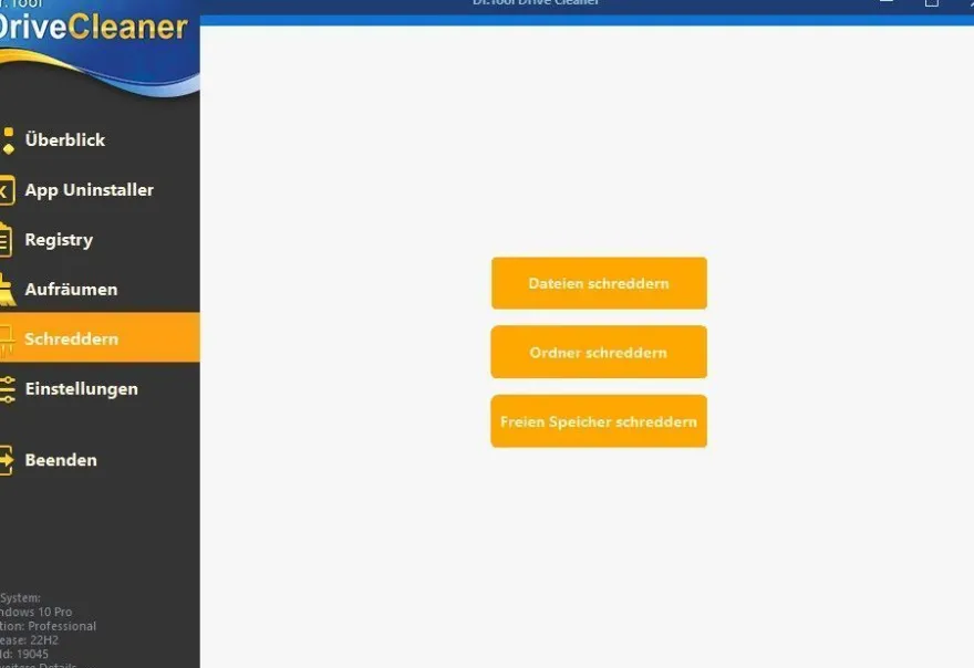 Dr. Tool Drive Cleaner - Registry Cleaner - f�r 3 PCs -Download Version