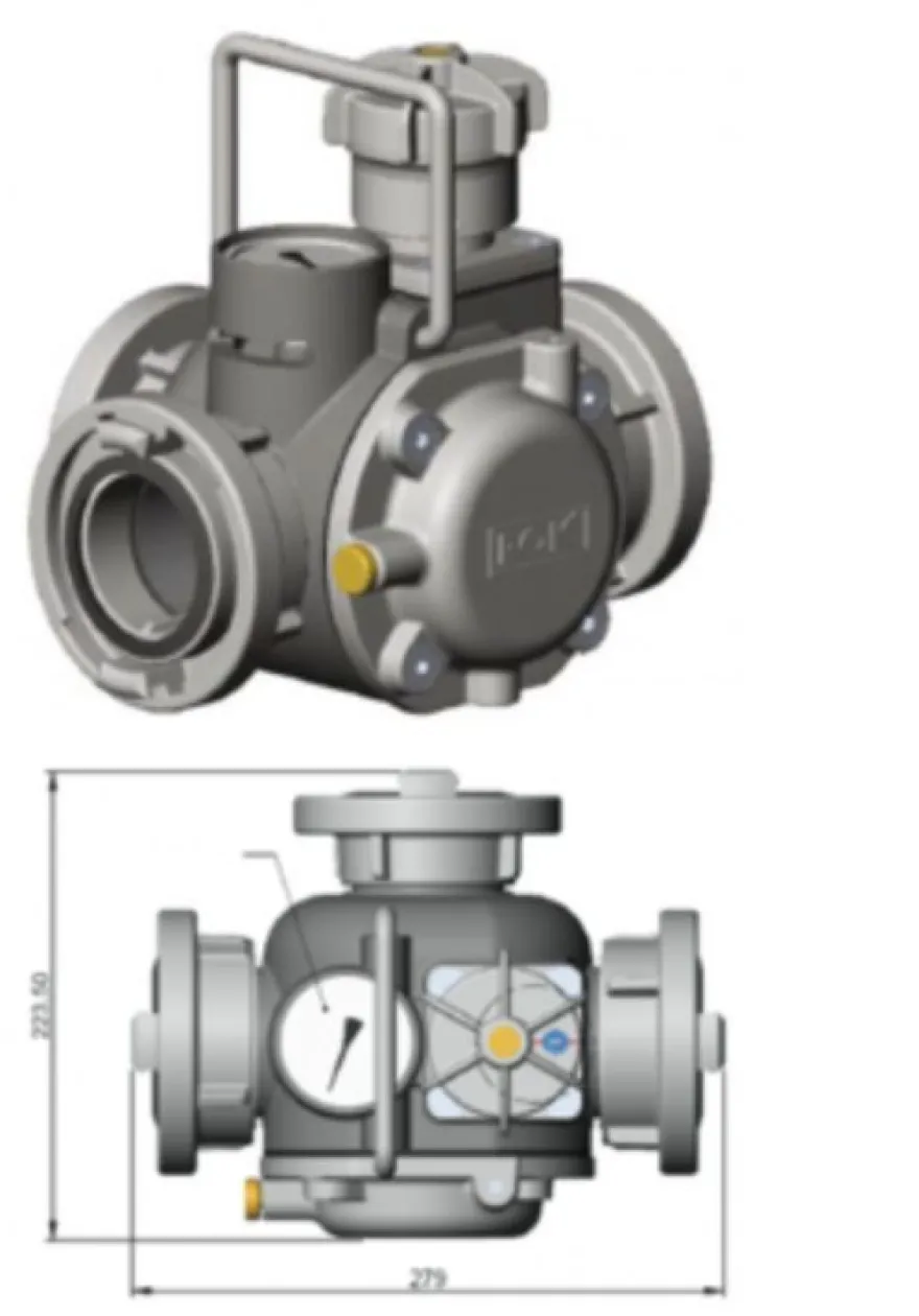 Druckbegrenzungsventil Storz B DIN 14380 bis 16 bar Feuerwehr THW Manometer