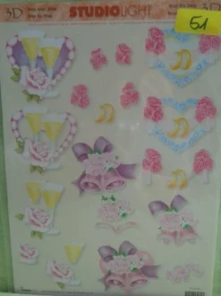 3D Schneidebogen Motivpapier Toppers Liebe Hochzeit Hände Tauben Rosen Veilchen