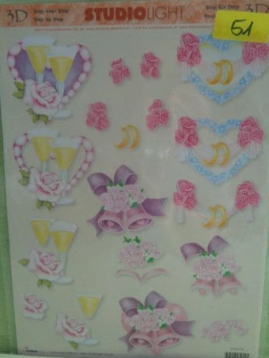 3D Schneidebogen Motivpapier Toppers Liebe Hochzeit Hände Tauben Rosen Veilchen