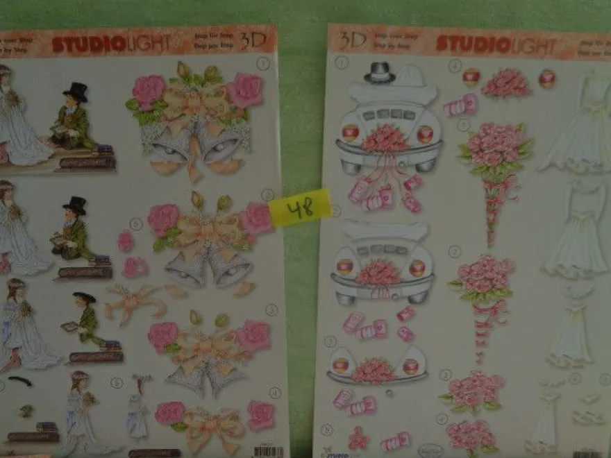 3D Schneidebogen Motivpapier Toppers Liebe Hochzeit Hände Tauben Rosen Veilchen