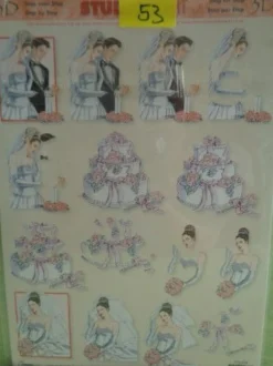 3D Schneidebogen Motivpapier Toppers Liebe Hochzeit Hände Tauben Rosen Veilchen