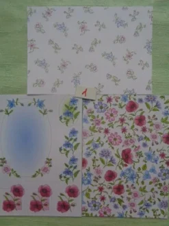 3D Schneidebogen Motivpapier Toppers Liebe Hochzeit Hände Tauben Rosen Veilchen