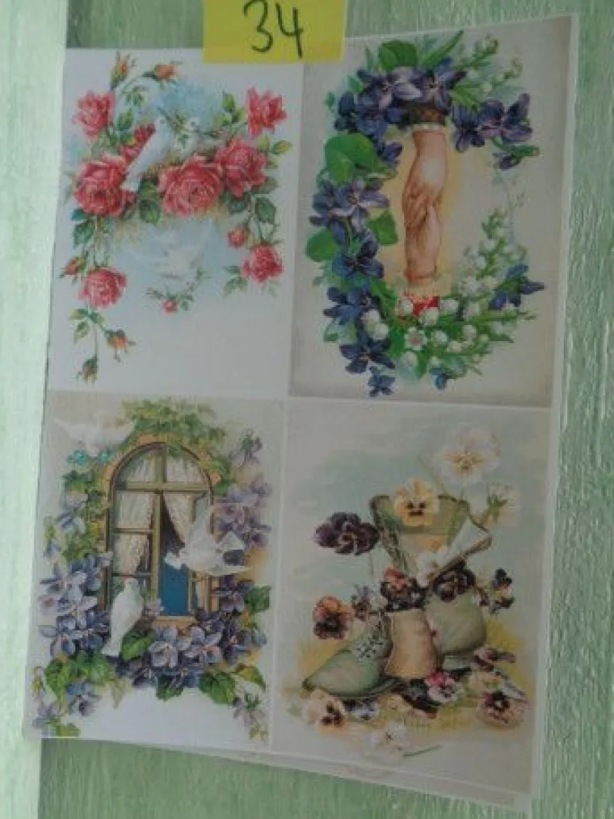 3D Schneidebogen Motivpapier Toppers Liebe Hochzeit Hände Tauben Rosen Veilchen