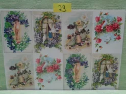 3D Schneidebogen Motivpapier Toppers Liebe Hochzeit Hände Tauben Rosen Veilchen