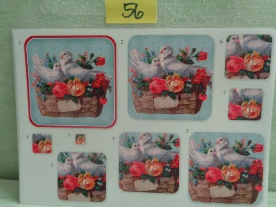 3D Schneidebogen Motivpapier Toppers Liebe Hochzeit Hände Tauben Rosen Veilchen