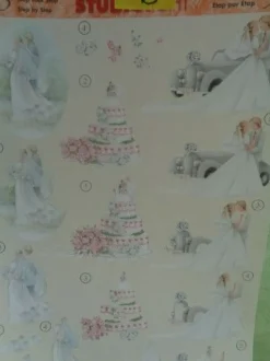 3D Schneidebogen Motivpapier Toppers Liebe Hochzeit Hände Tauben Rosen Veilchen