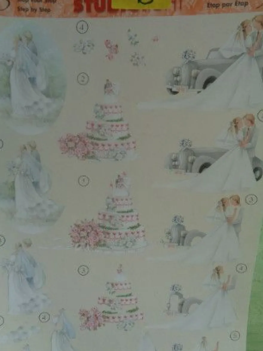 3D Schneidebogen Motivpapier Toppers Liebe Hochzeit Hände Tauben Rosen Veilchen