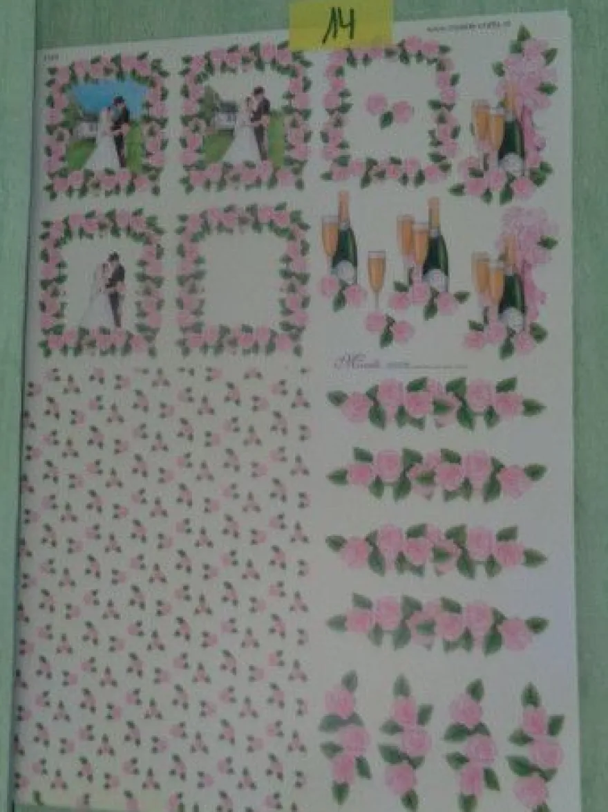3D Schneidebogen Motivpapier Toppers Liebe Hochzeit Hände Tauben Rosen Veilchen